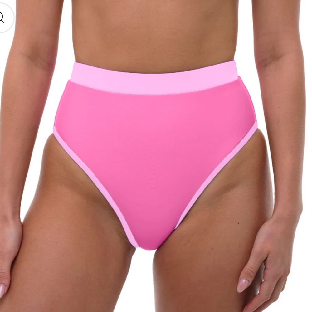 93 Play Street High-Waisted Poppy Pink Molly Bikini Bottom